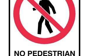 No pedestrian access sign