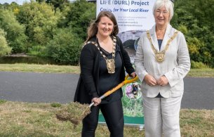 Dublin Urban Rivers LIFE Project - Dodder Valley Park Wetland Sod Turning Event