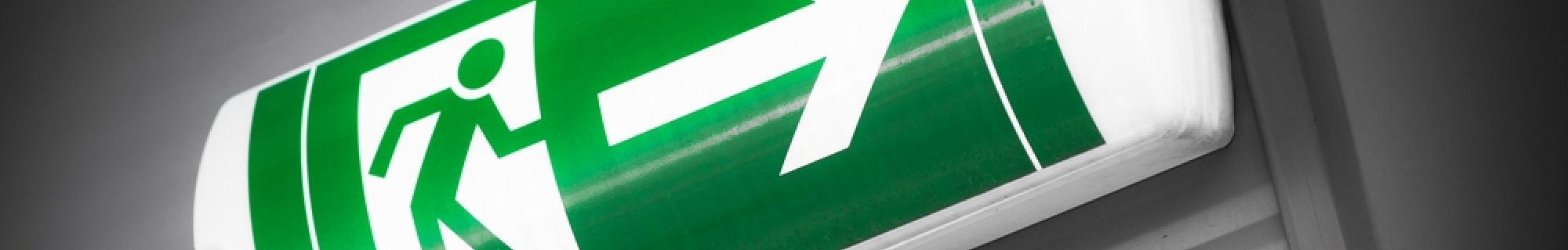 Green emergency exit sign 