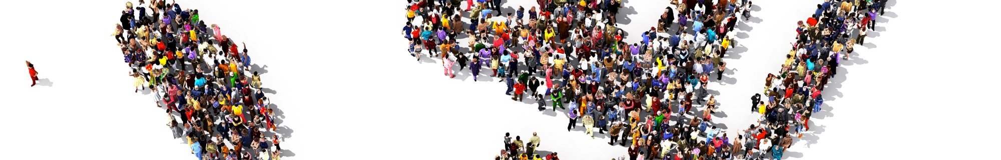 People in the shape of hand