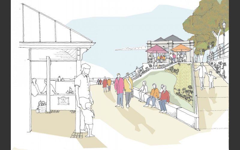 An artist’s impression of what the Dún Laoghaire Baths site will look like, viewed from the East Pier