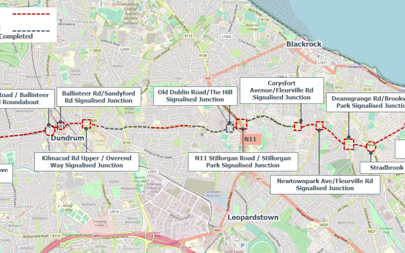 Dundrum to DLR route map