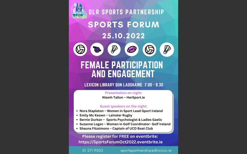 Free Sports Forum on ‘Female Participation & Engagement in Sport’ for DLR Clubs