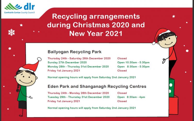 Christmas Recycling 2021 Recycling Centres Opening Hours 2020 2021 And Christmas Tree Recycling Dun Laoghaire Rathdown County Council