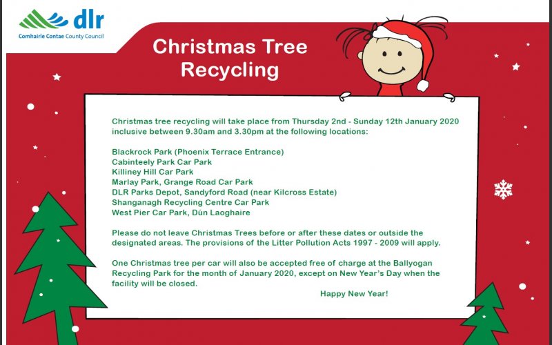 christmas recycling 2020 Christmas Tree Recycling 2020 Dun Laoghaire Rathdown County Council christmas recycling 2020