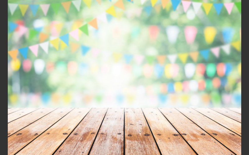 picture of bunting over a stage or table
