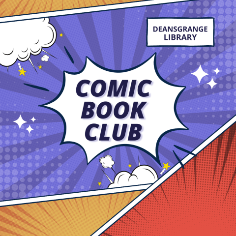 Comic Book Club written in a comic book style