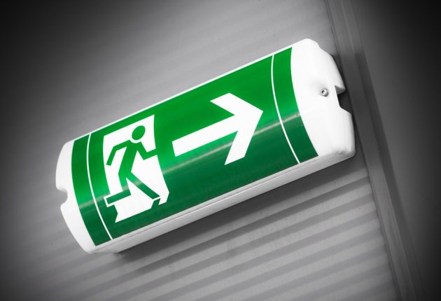 Green emergency exit sign 