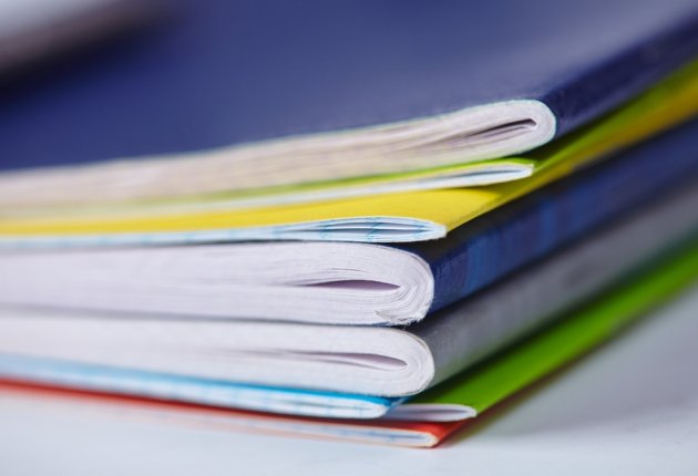Pile of coloured leaflets