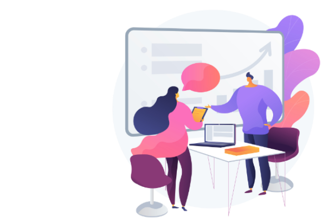 People sitting together and talking about a project