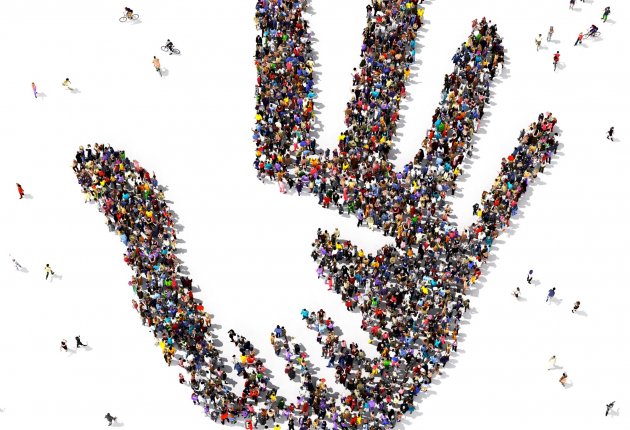 People in the shape of hand