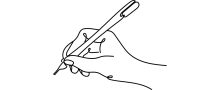 Illustration of a hand holding a pen