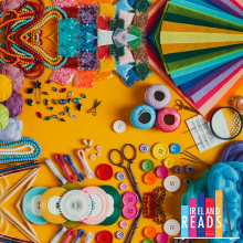 Craft supplies on a table