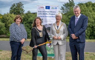 Dublin Urban Rivers LIFE Project - Dodder Valley Park Wetland Sod Turning Event