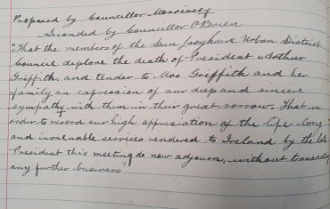 The Deaths of Arthur Griffiths and Michael Collins – the Dún Laoghaire Reaction