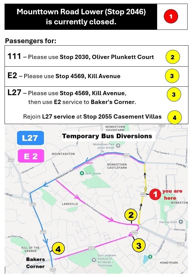 map of mounttown road lower road closure.