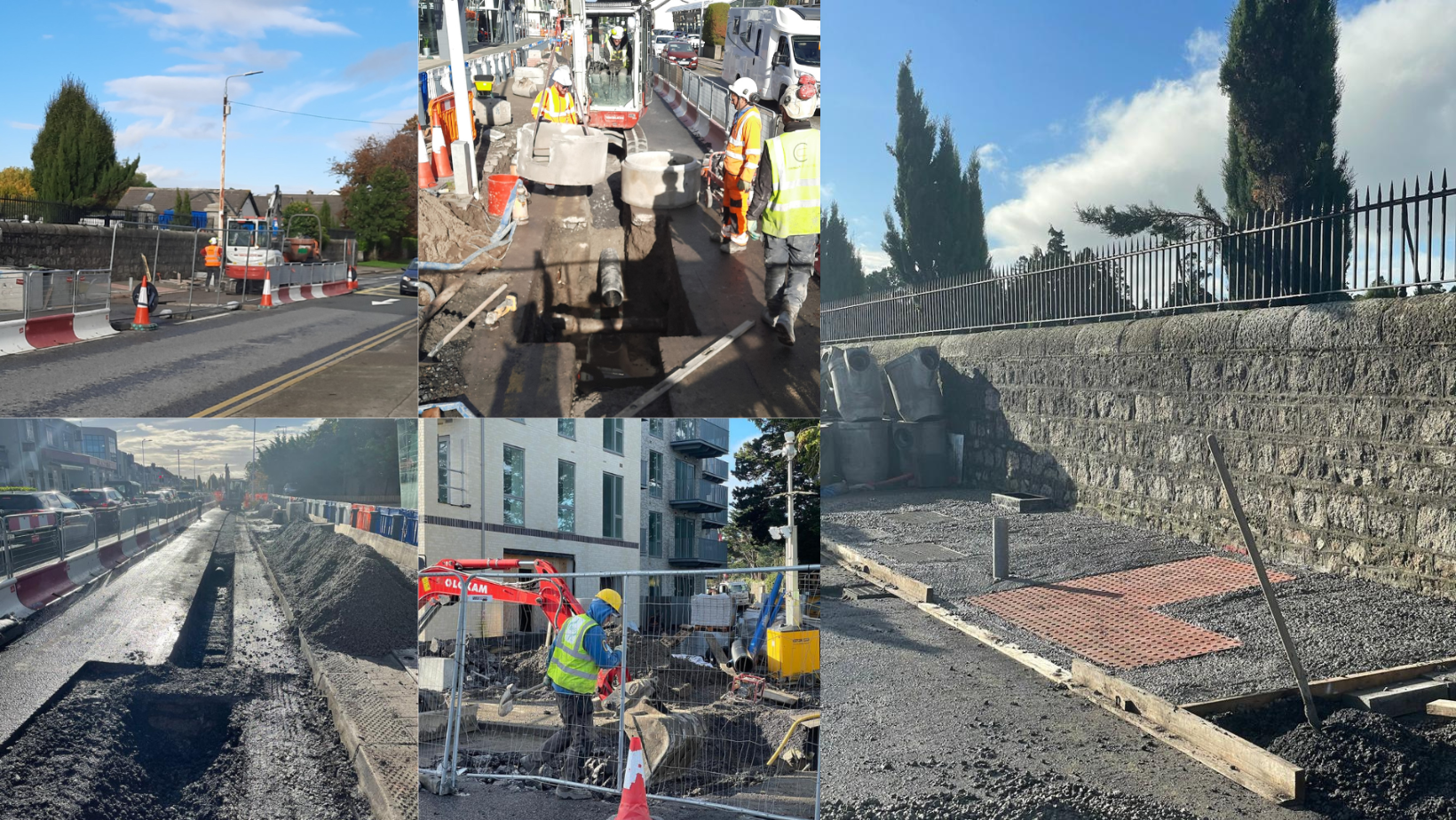 Construction work on Deansgrange road