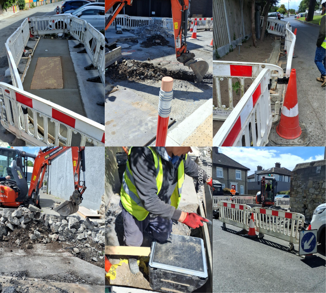 photo collages of road works