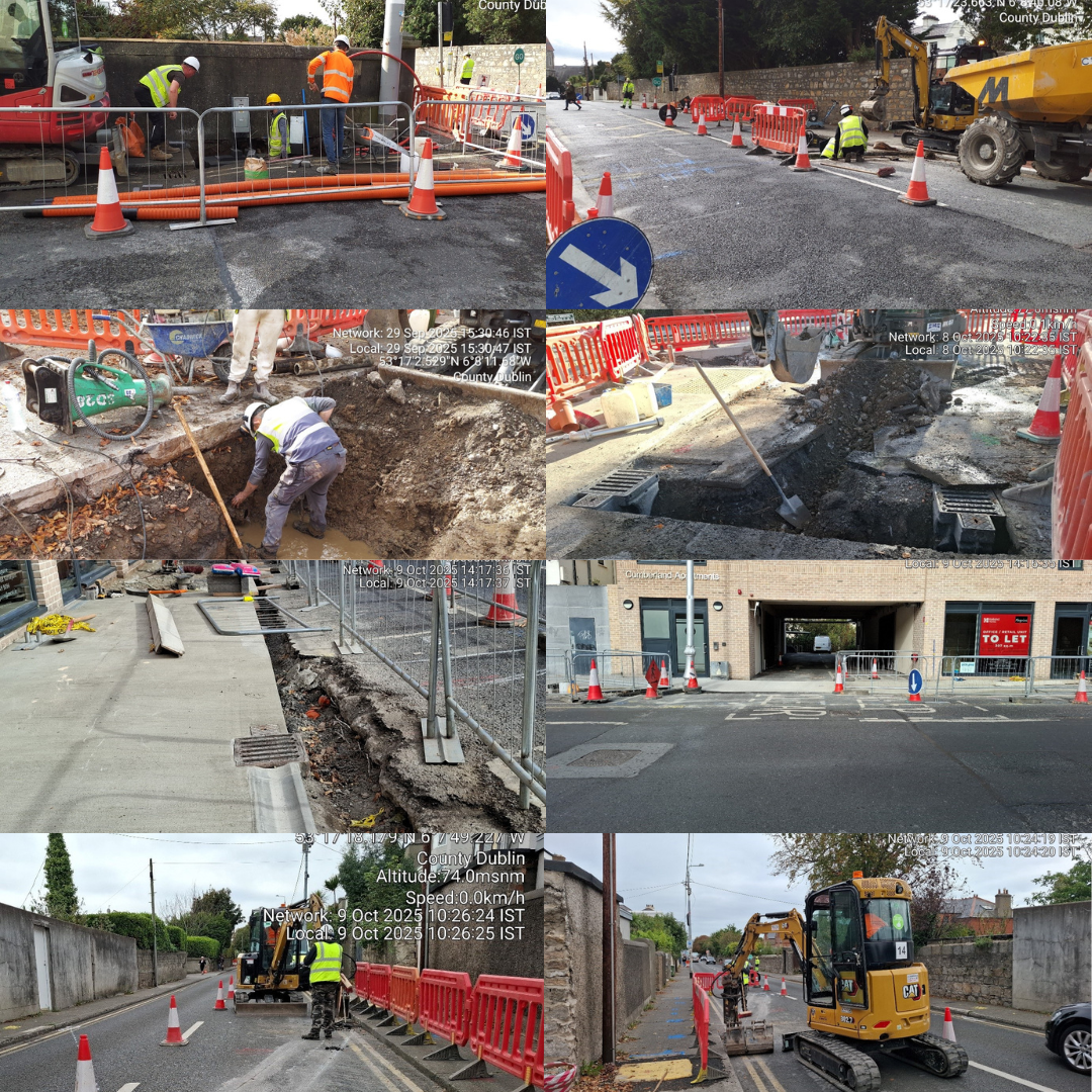 Living Streets Dun Loaghaire works on the road image collages