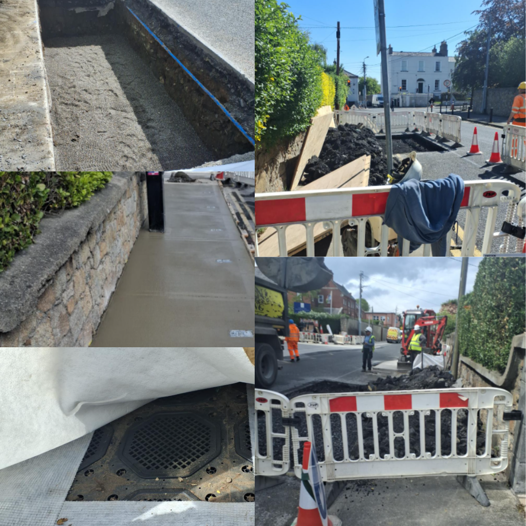 photo collages of road works