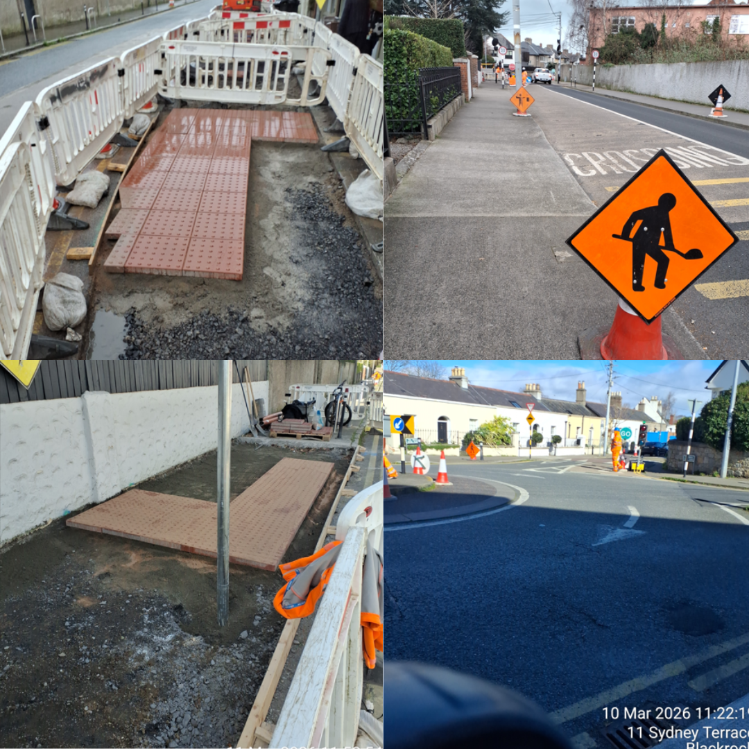 Photo collages of works being carried out at Caryforst School NS