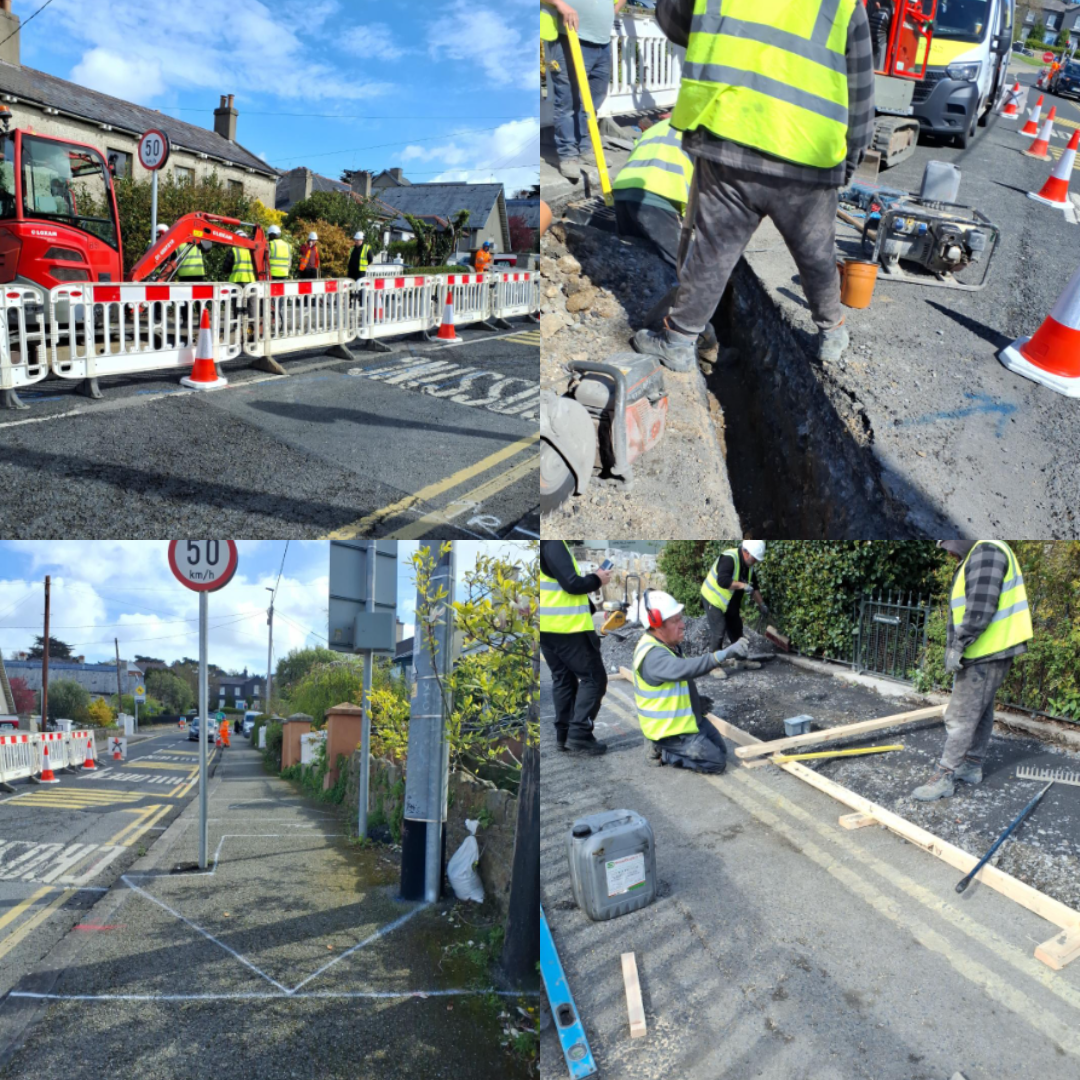 road work photo collages related to safe routes to school project