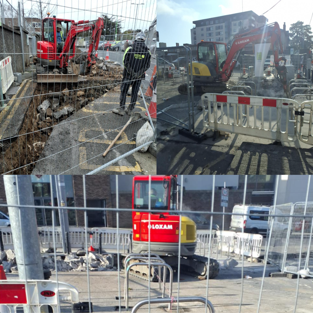 photo collages for works being carried out at holy cross ns