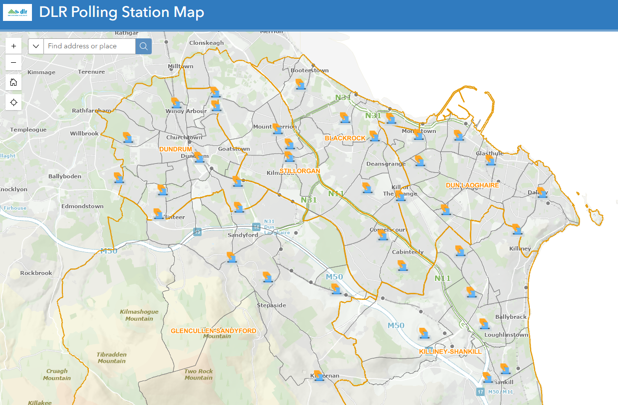 Image of the Interactive map of dlr polling stations