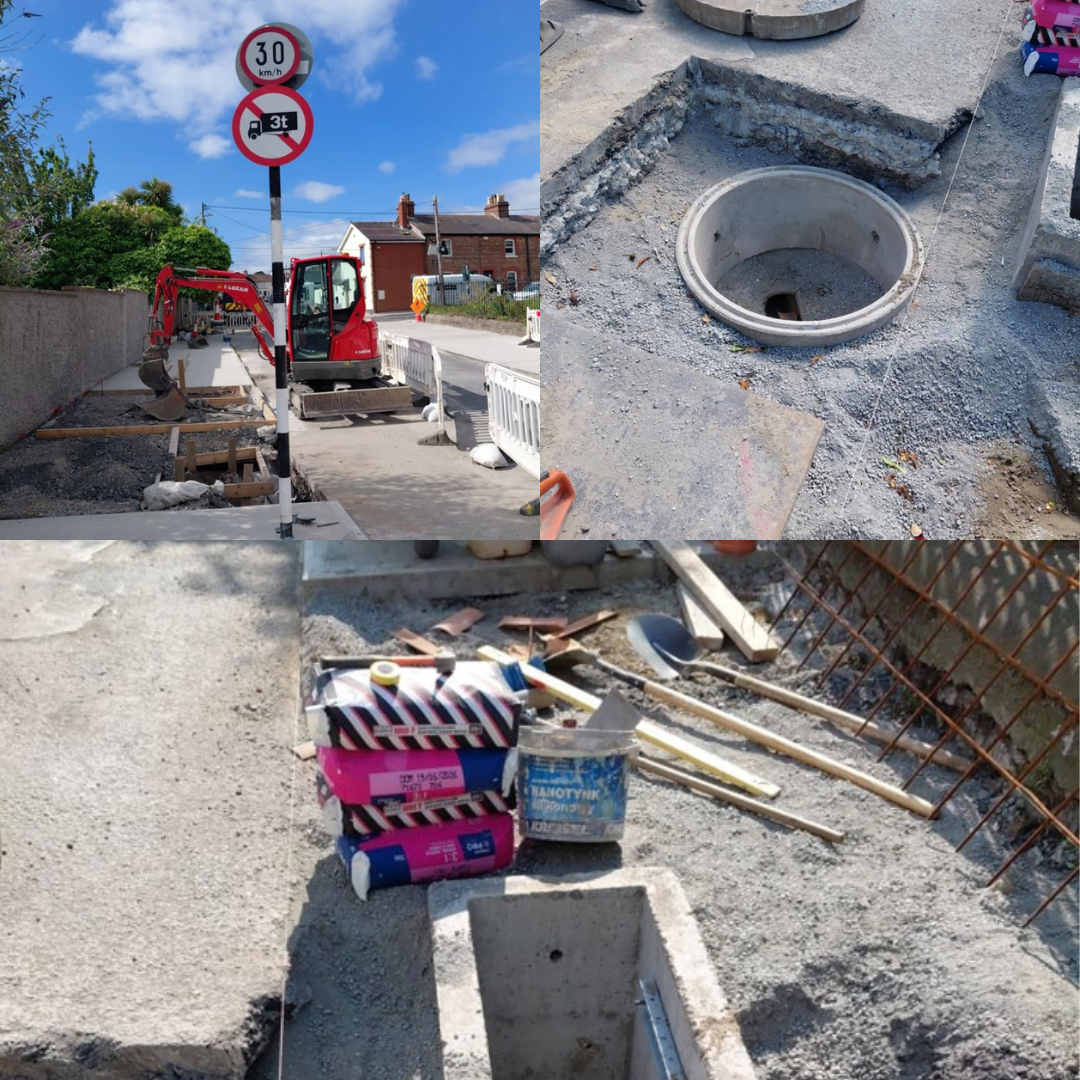 road work photo collage