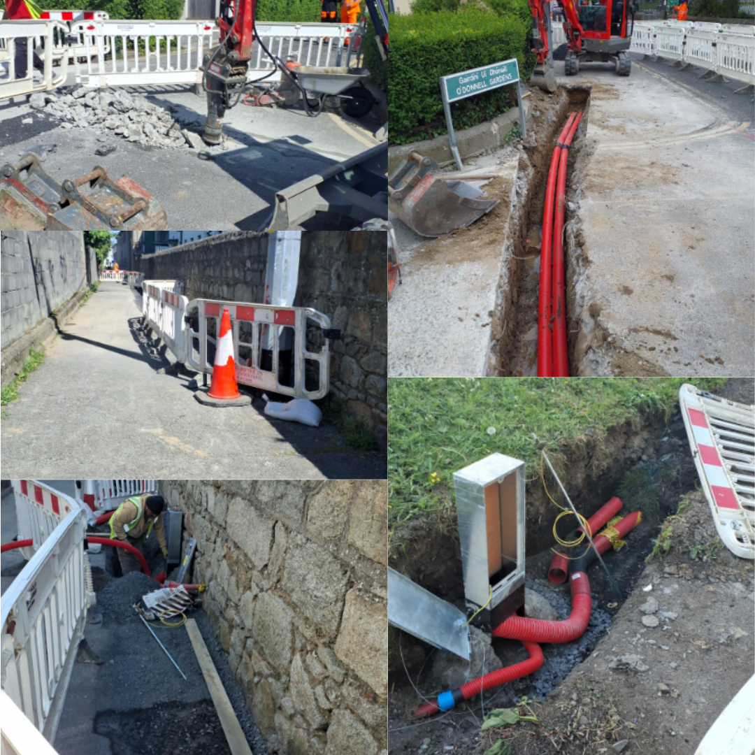 photo collages of road works