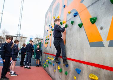 Climbing wall at dlr Leisure Meadowbrook. 