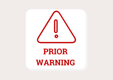 prior warning