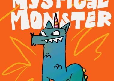 Poster depicting a fantastical creature titled 'Magical Mystical Monster: Workshop with Ashwin Chacko'