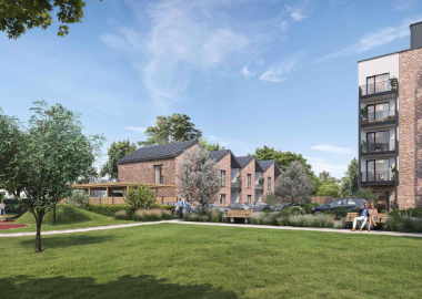 Blocks of housing and apartments with green area