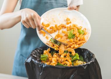 Food waste being put in the bin