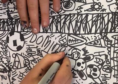 Monster Summer Doodle with White Doodle Art in dlr Lexicon 