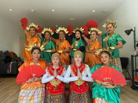 Group of women in traditional indonesian outfits