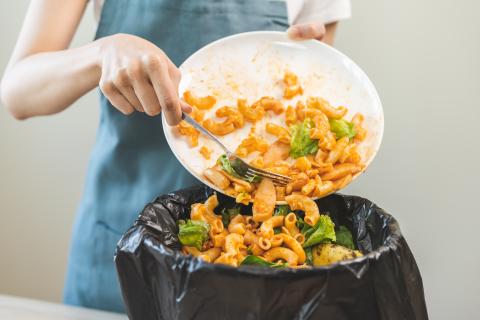 Food waste being put in the bin