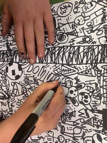 Monster Summer Doodle with White Doodle Art in dlr Lexicon 