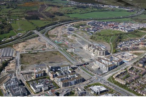 Aerial photograph of Cherrywood Town Centre and Environs. 
