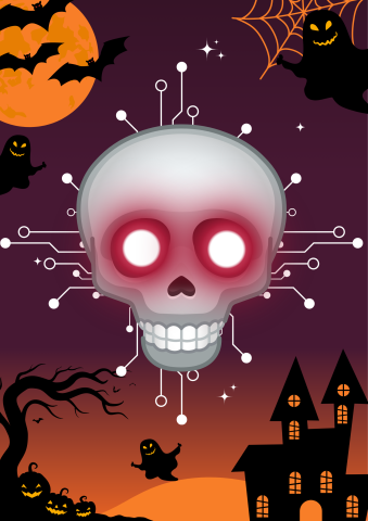 Spooky Skull LED workshop in Ballyogan Library 