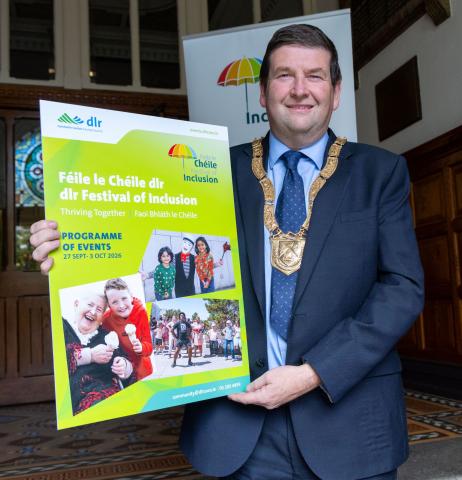 Cllr Barry Saul, Cathaoirleach of Dún Laoghaire-Rathdown County Council launching the Festival of Inclusion