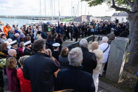Attendees gathered at Dún Laoghaire Harbour for the unveiling 