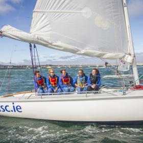 Sailing with the Irish National Sailing School ,West Pier, Dun Laoghaire, Co Dublin 