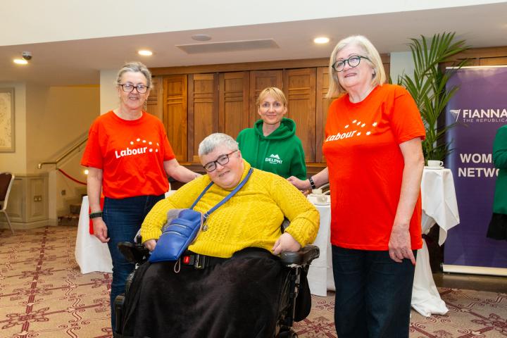 Mary Collins with conference attendees