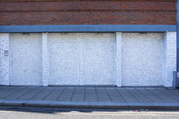 Part of mural with cinema theme