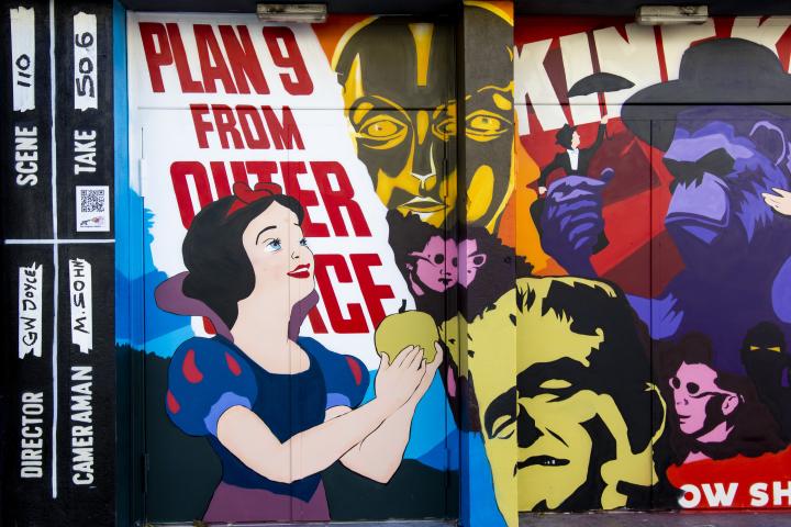 Part of mural with cinema theme