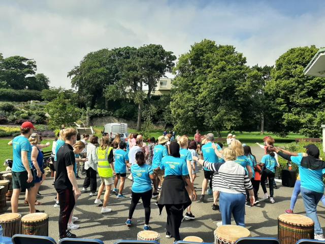 Dancing and Drumming Blackrock Park with Sanctuary  Runners