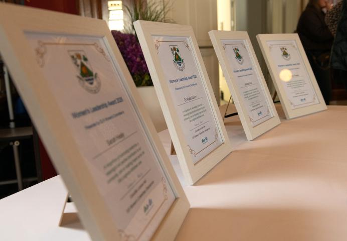 Picture of Certificates presented at Women's Leadership Awards