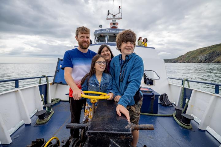 Dublin Bay Cruises ferry across Dublin Bay from Dun Laoghaire Harbour to Howth via the city.
